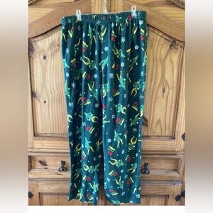 Men’s Elf green fleece pajama lounge pants - size XL